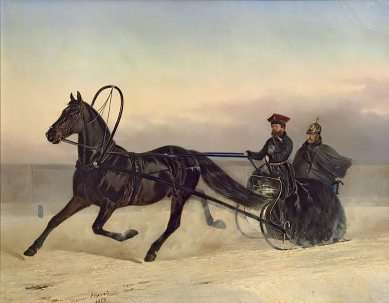 Nicolau 1° no trenó. Nikolai Svertchkov, 1853.