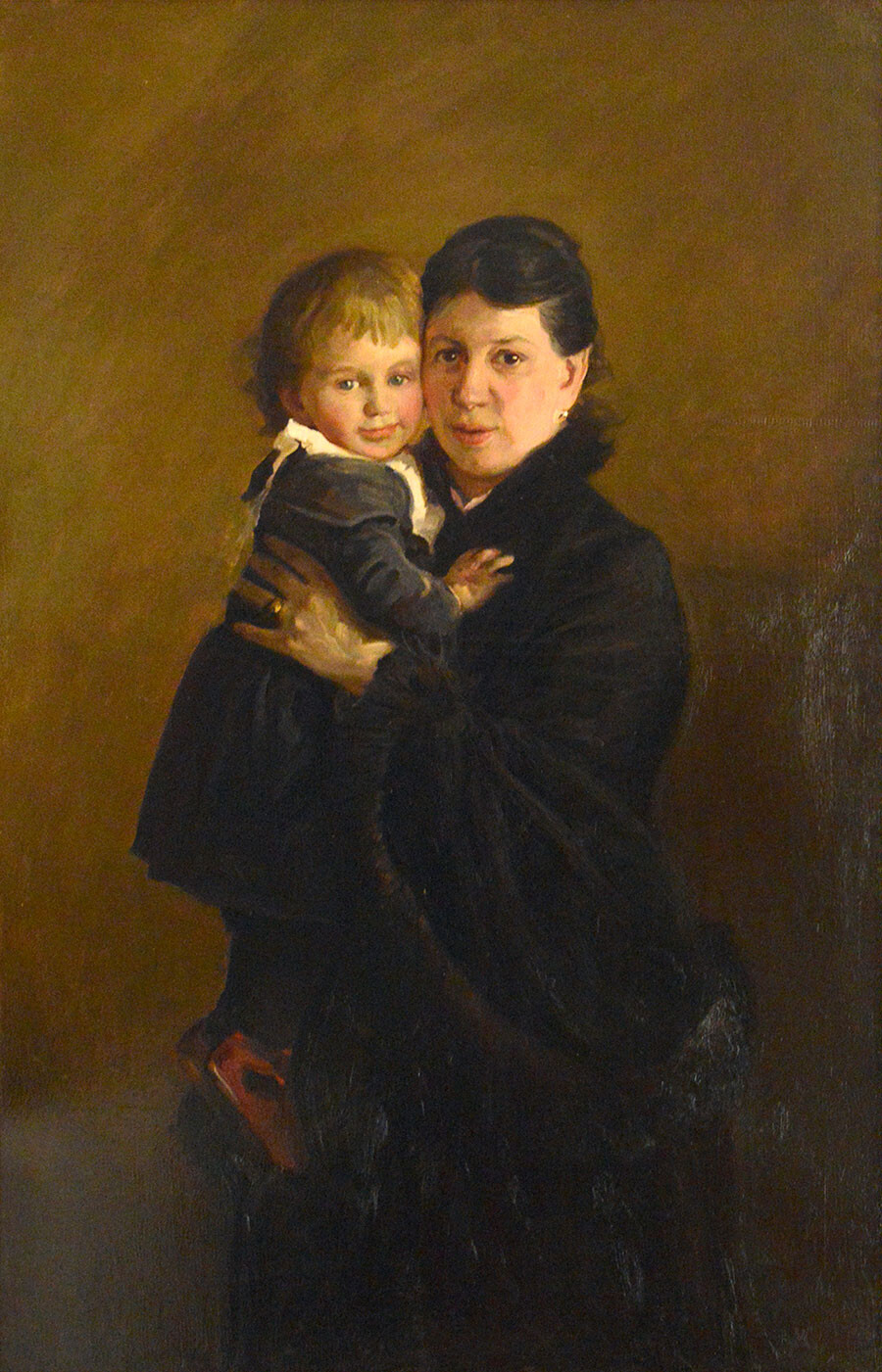 Portrait of countess Sophia Tolstaya (1844-1919), with daughter Alexandra. Found In The Collection Of State Museum Of Leo Tolstoy, Moscow.