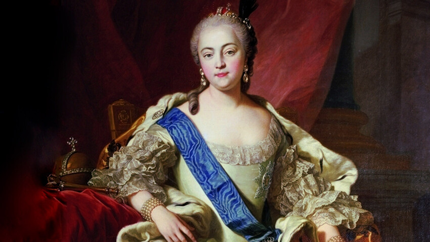Retrato de Isabel da Rússia, por Charles-André van Loo, 1760. 
