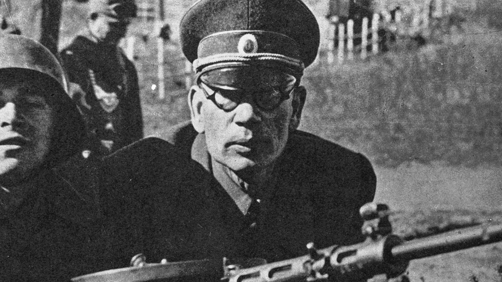Andrey Vlasov during manoeuvres of Russian volunteers, 1943.