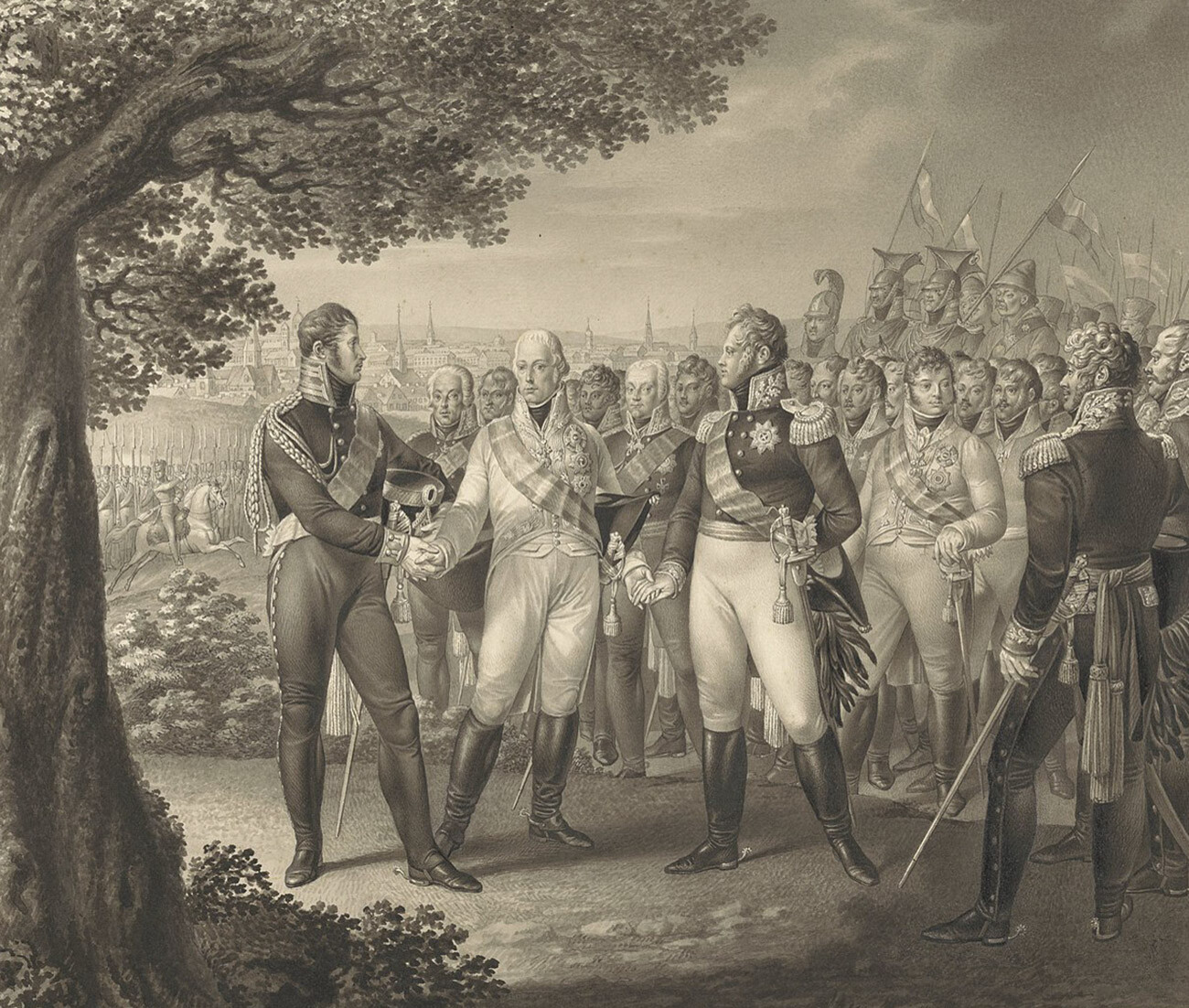Première réunion des monarques alliés avec leurs ministres à Prague, 18 août 1813