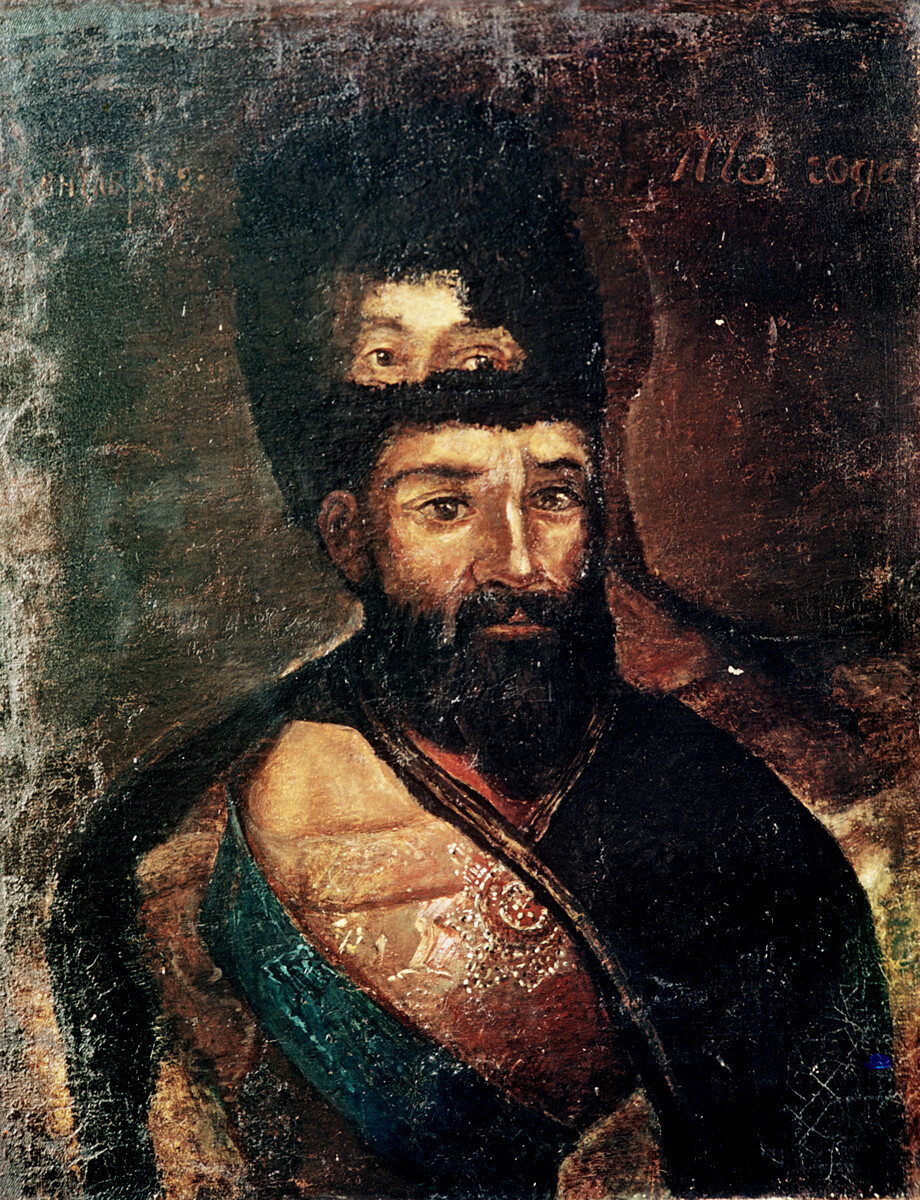 Portrait of Yemelyan Pugachev by unknown artist.