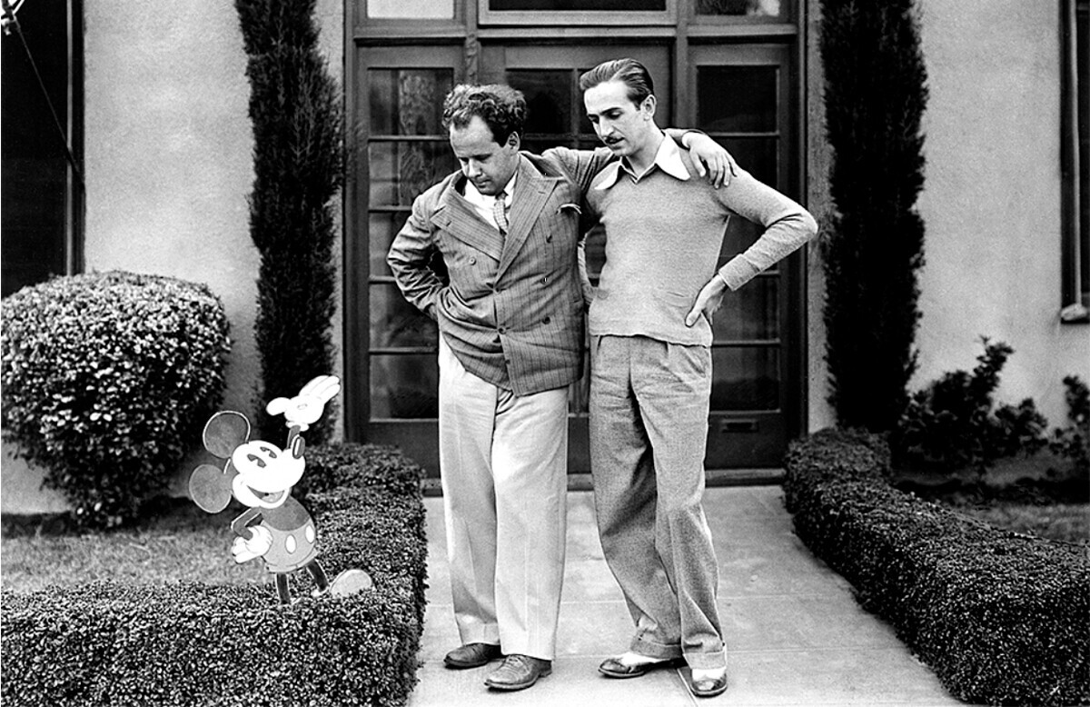エイゼンシュテインとウォルト・ディズニー。１９３０年