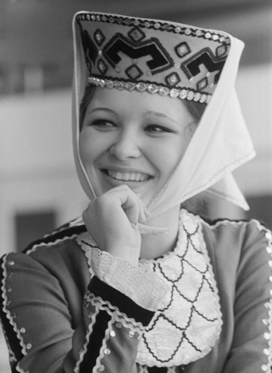 Marijska SSR. Joškar-Ola. 15. april 1976. Članica ansambla Nadežda Huhareva 