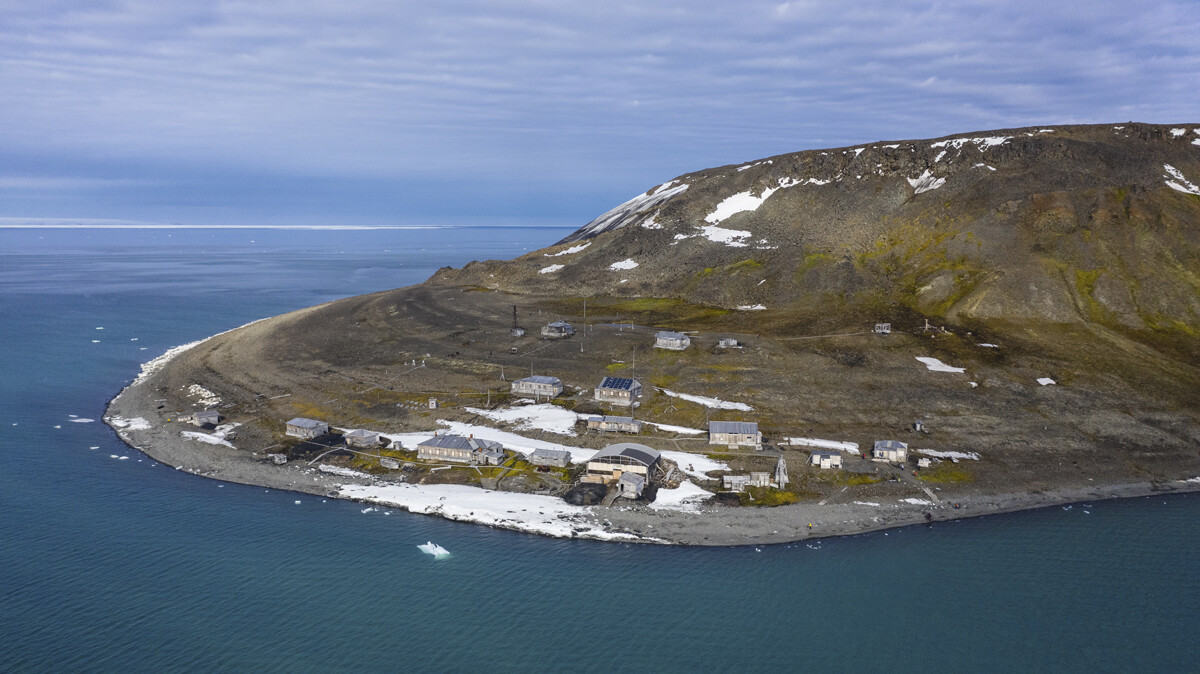 Stazione scientifica polare, nella Baia Tikhaja, sull’Isola di Hooker, nell’arcipelago della Terra di Francesco Giuseppe