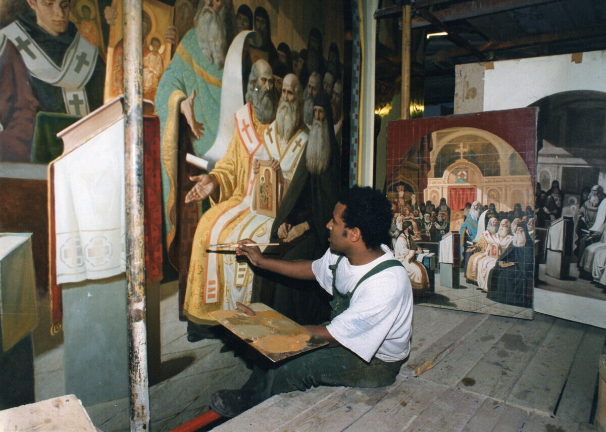 Trabajando en la Catedral de Cristo Salvador