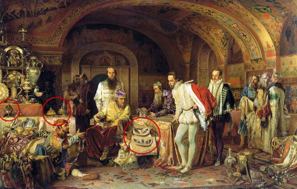 Iván el Terrible muestra sus tesoros al embajador inglés Gorsey, 1875, Alexander Litóvchenko