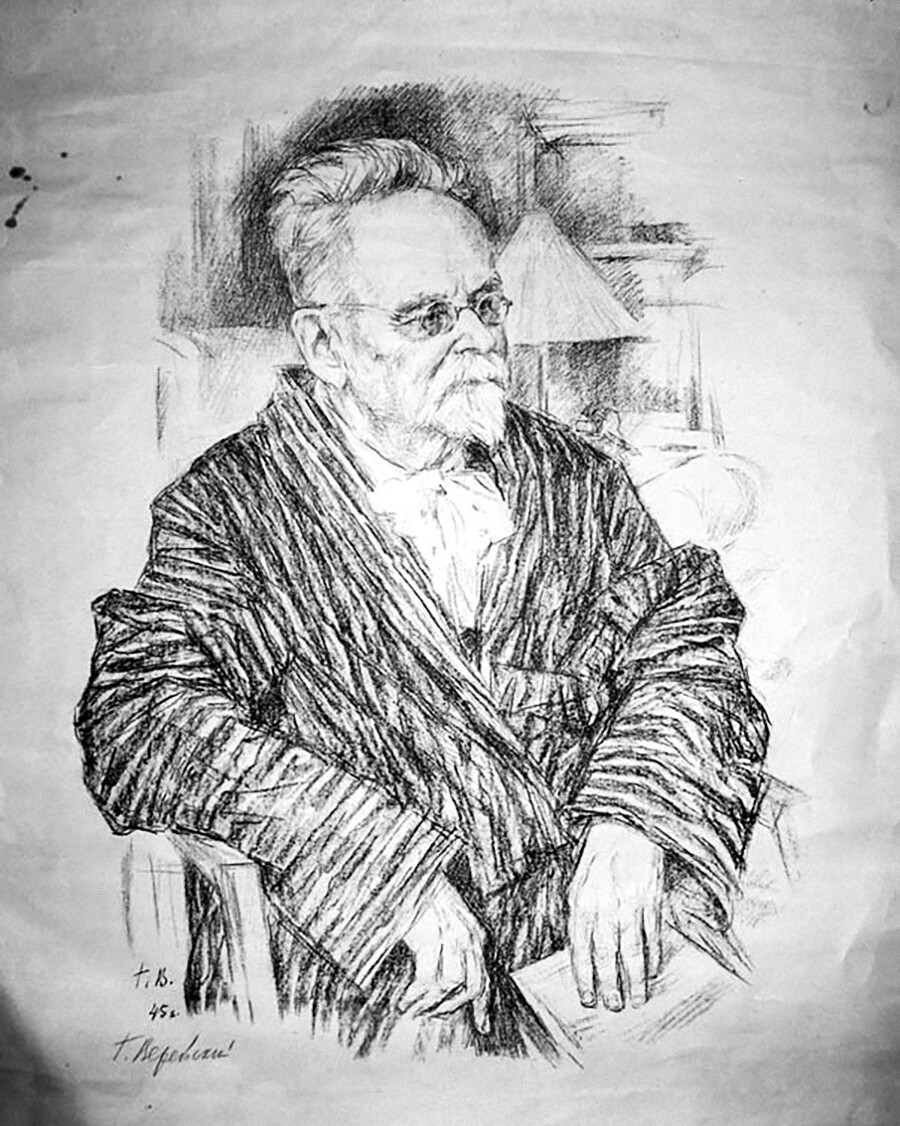 Portrait of Nikolai Morozov in his later years by G. Vereyskiy