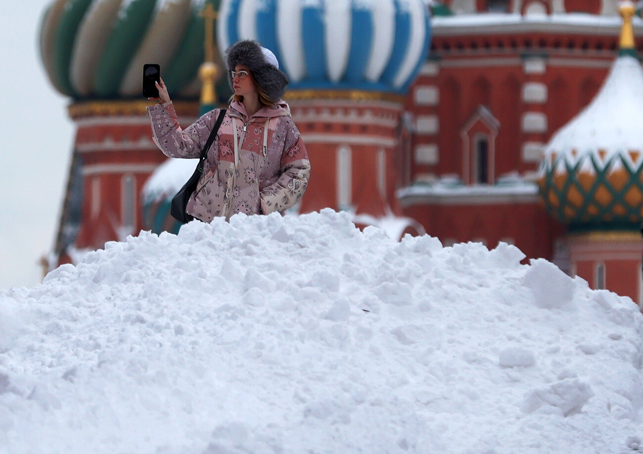 Loads of snow in Moscow this winter