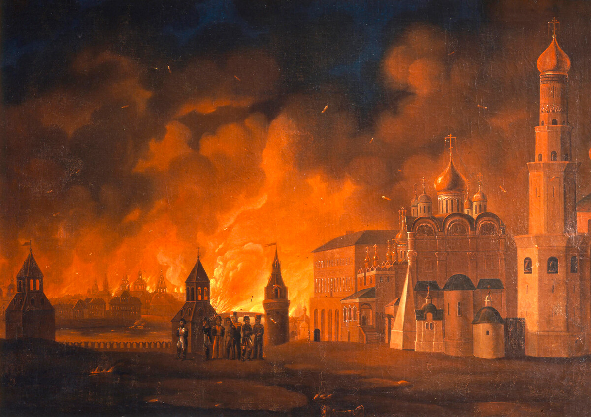 Alexánder Smirnov. Incendio de Moscú, 1812