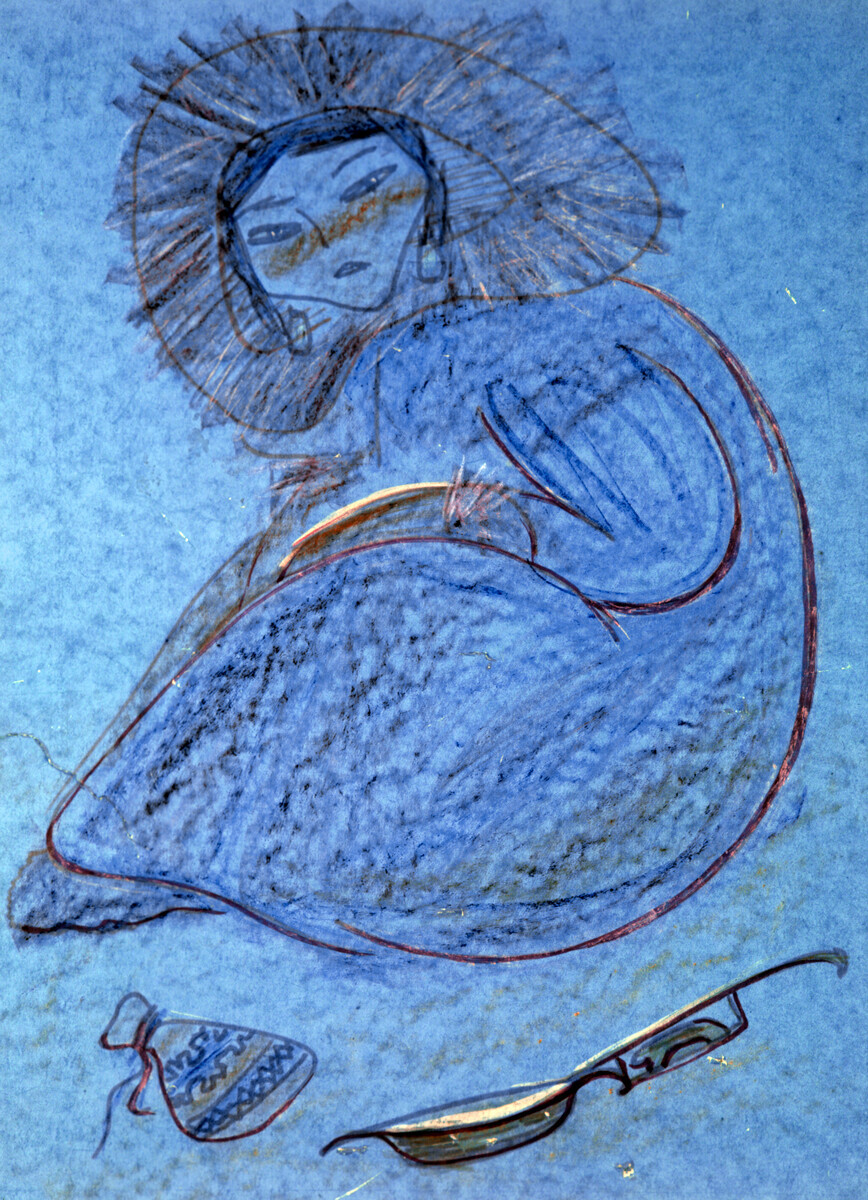 Reprodução do desenho “Canção tuvana”, 1965