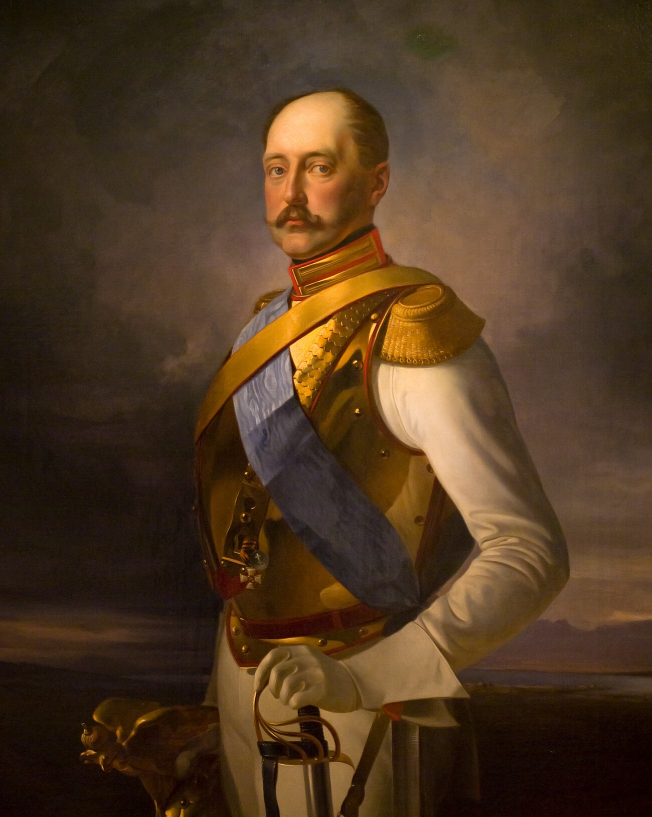 Imperador Nicolau 1º em uniforme de desfile do Regimento de Cavalaria da Guarda, por Vladímir Svertchkov.