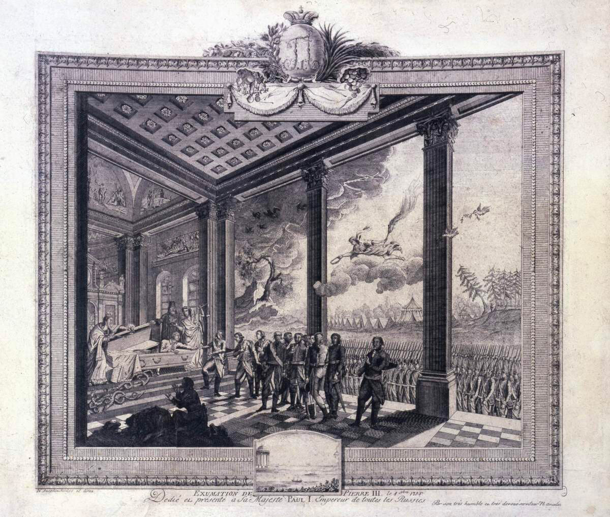 Anselen N. (A. N.), umetnik s konca 18. stoletja. Ponovni pogreb Petra III. 