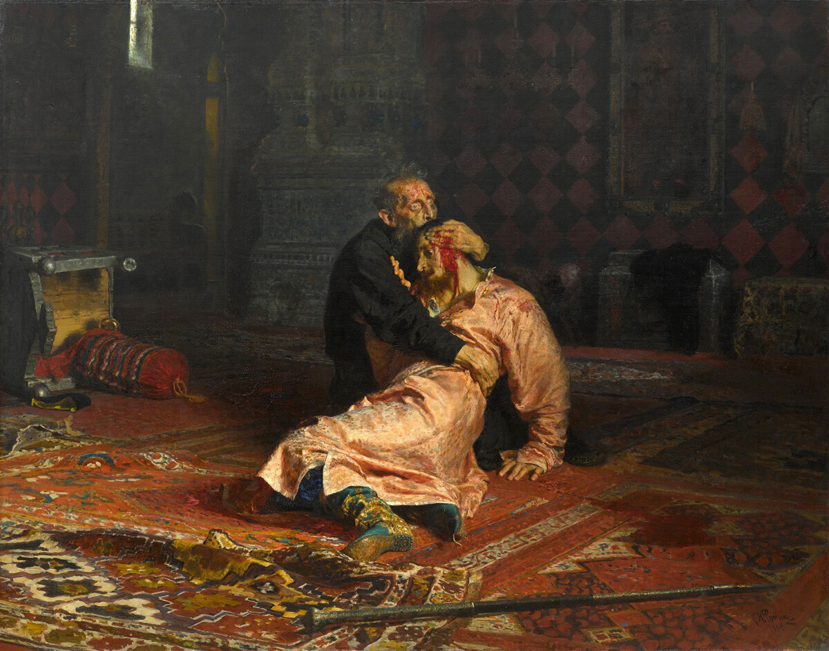 'Iván el Terrible y su hijo Iván el 16 de noviembre de 1581' por Ilyá Repin.
