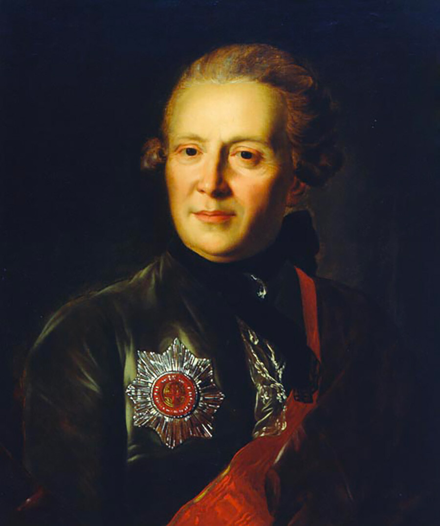Portrait of playwright Alexander Sumarokov (workshop of Fyodor Rokotov, 1762)