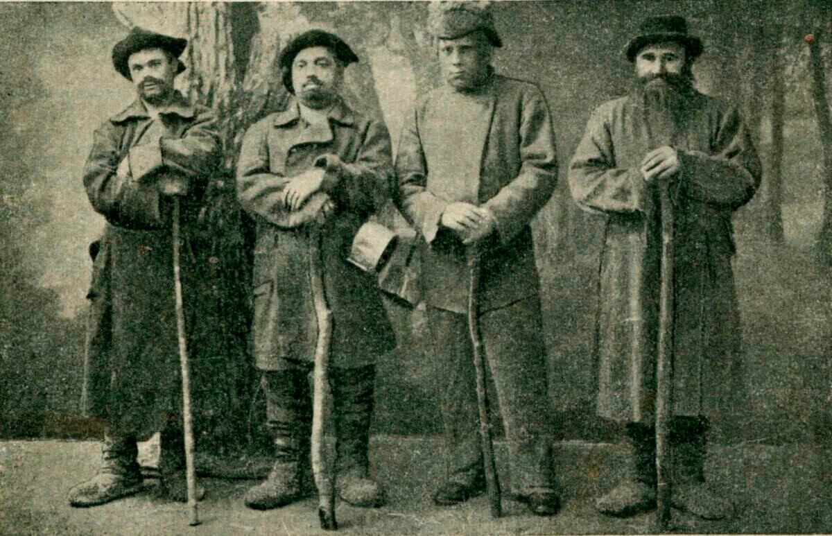 Il “Quartetto vocale dei vagabondi siberiani”, che ebbe grande successo nei primi anni del Novecento. Qui nel 1912-1913