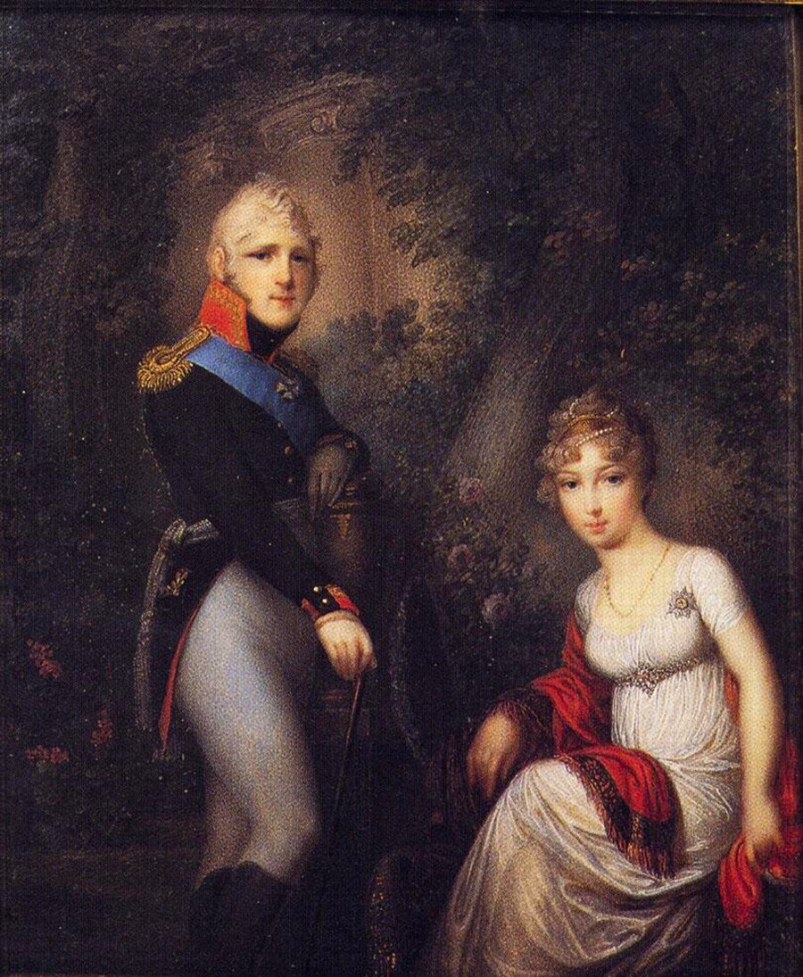 Imperador Alexandre e imperatriz Isabel Alekseevna, por volta de 1807