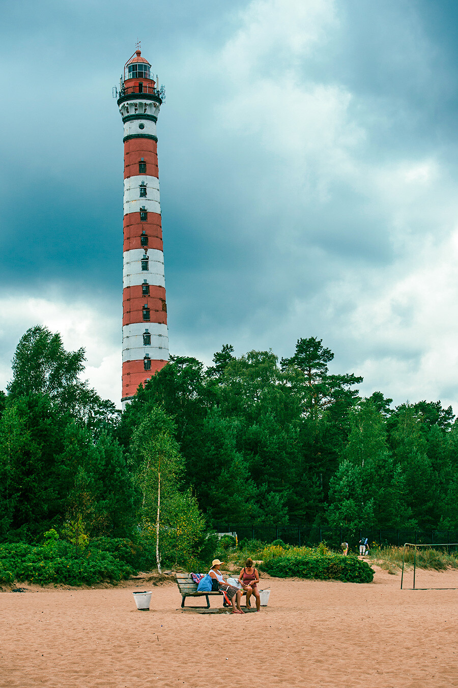 Osinovetsky lighthouse (built in 1910) in the village of Lake Ladoga, Vsevolozhsk district, Leningrad region