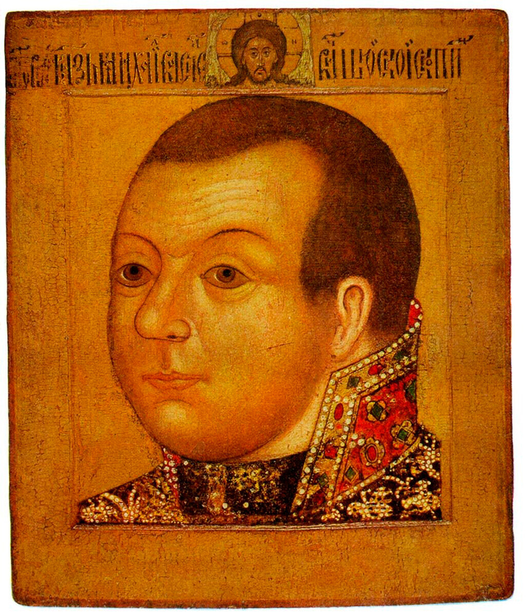Mijaíl Skopin-Shuisky, comandante de guerra ruso, 1610. Mijaíl tenía sólo 23 años cuando murió, y no llevaba barba. Lleva el pelo corto, corte habitual entre los militares.