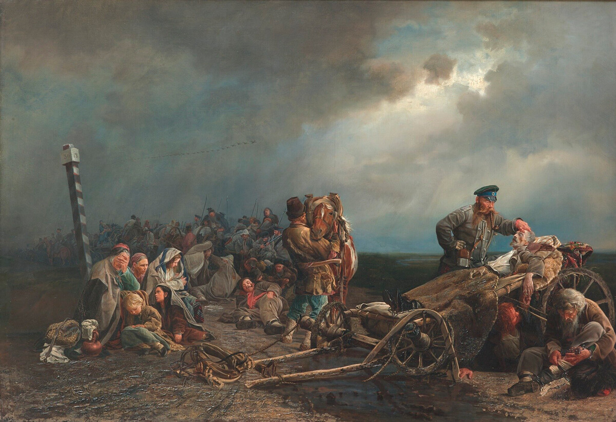 «Привал арестантов», 1861, Валерий Якоби