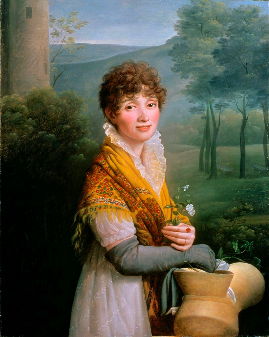ジョアッキーノ・ジュゼッペ・セランジェリ『若い女性の肖像』1807～1810年。女性は「犠牲者」という髪型をしている。