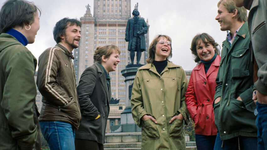 Estudiantes de intercambio de la República Democrática Alemana en Moscú, 1979.