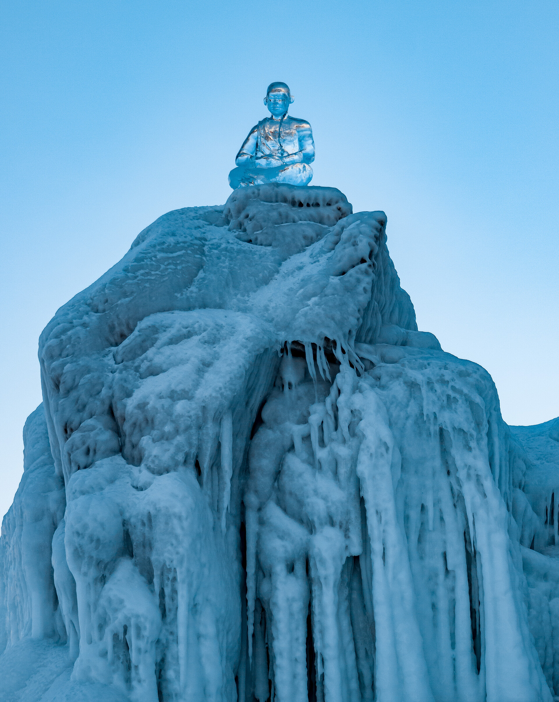 Buddha is the final figure in the ice figure park.