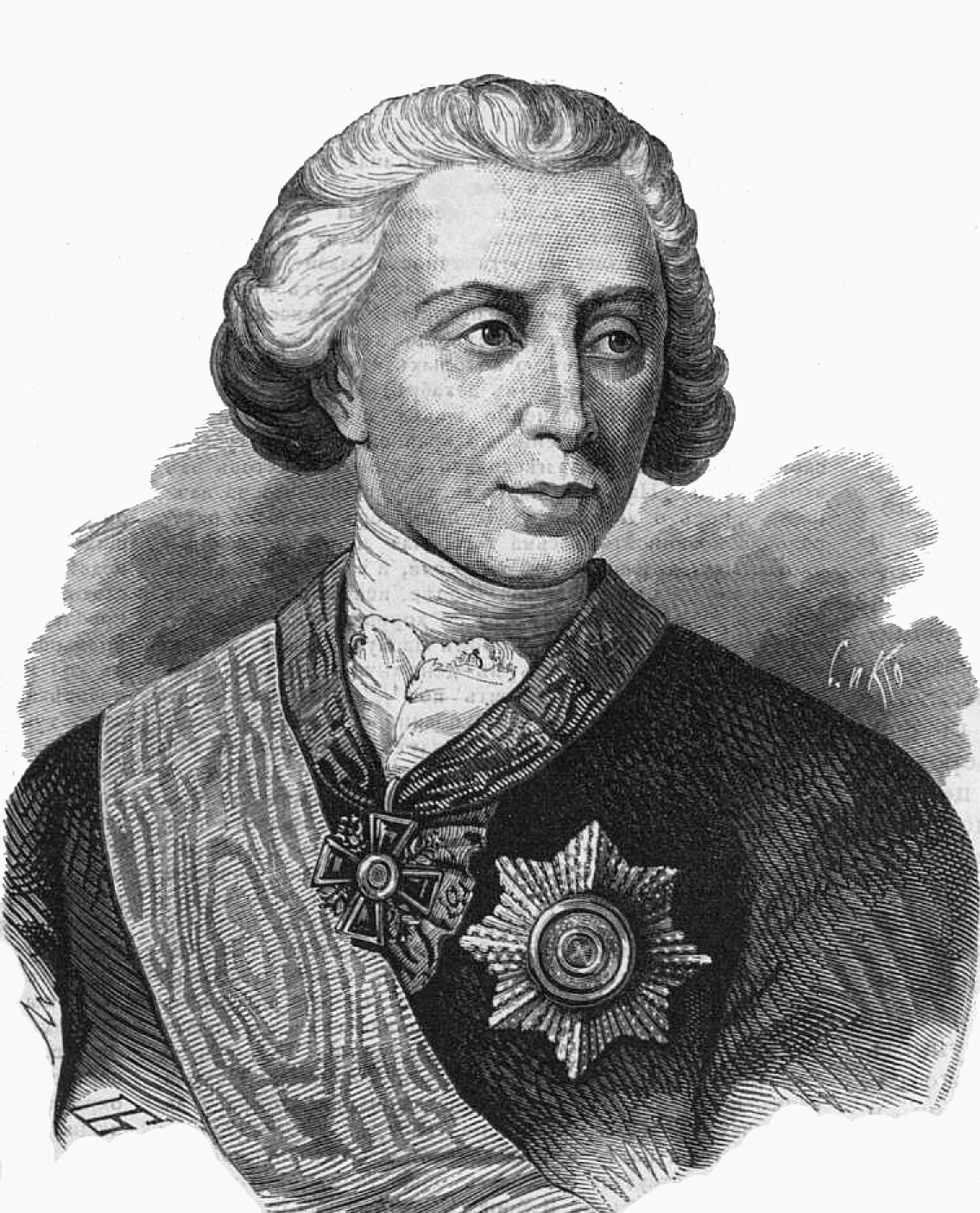 Ivan Nepljuev  (1693-1773) in una incisione del 1873