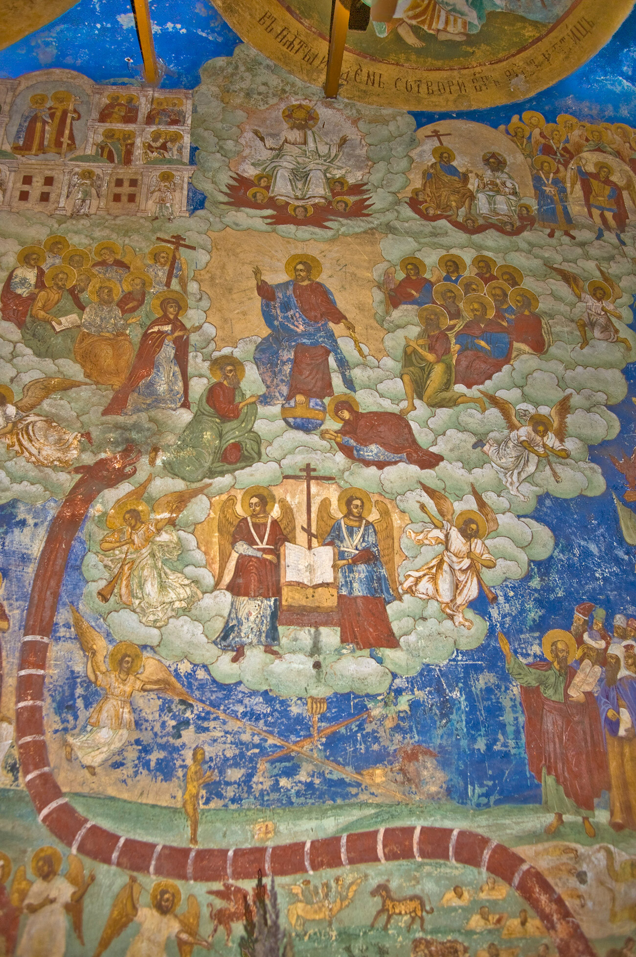 Église de l’icône de la Vierge-de-Kazan. Fresque représentant le Jugement Dernier sur le mur est du narthex