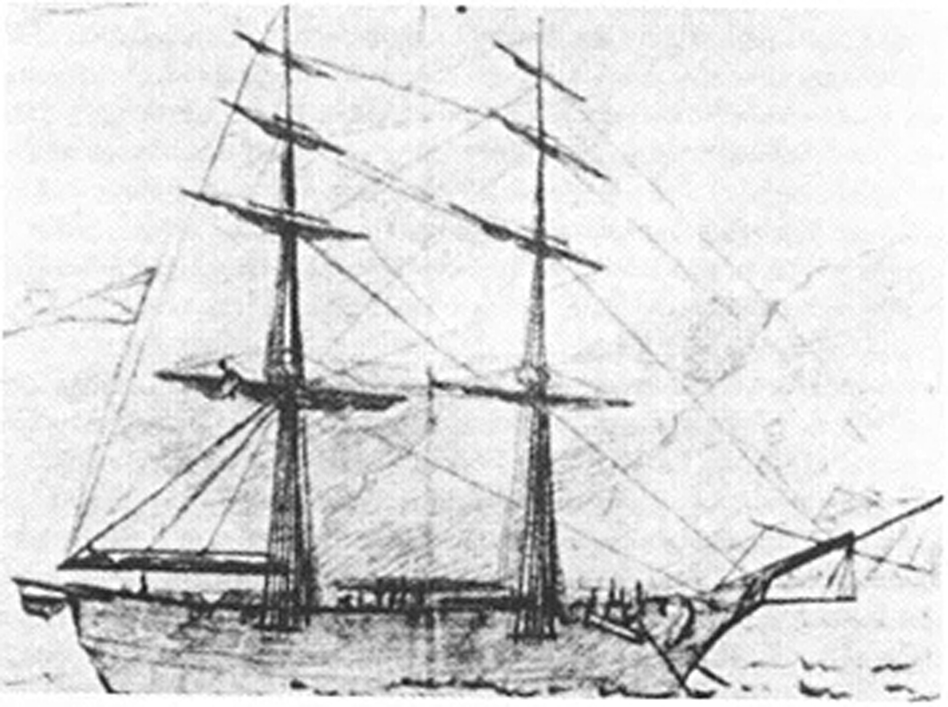 Rúrik, un bergantín de la Armada Imperial rusa, en la que Otto von Kotzebue hizo el primer viaje de circunnavegación.