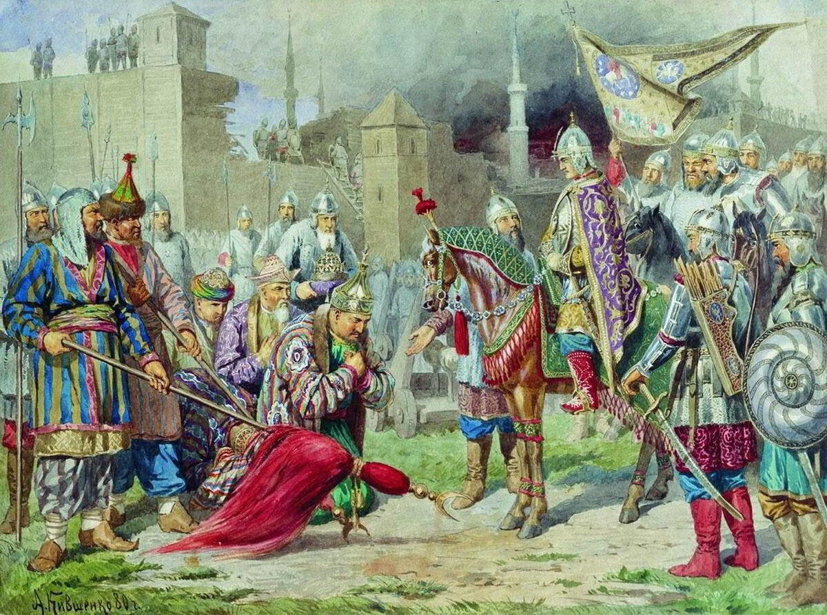 The surrender of Kazan to Ivan the Terrible.