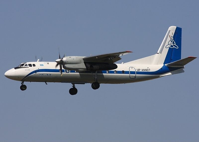 An-12 de uma companhia aérea do Cazaquistão