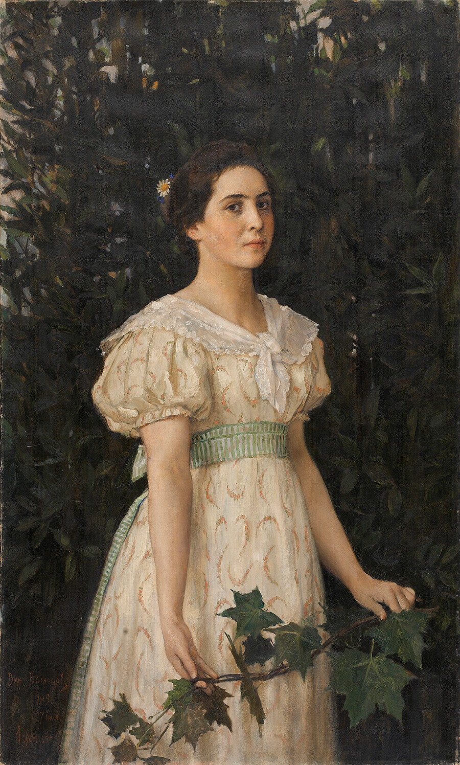 Viktor Vasnetsov. Portrait of Vera Mamontova (1896)