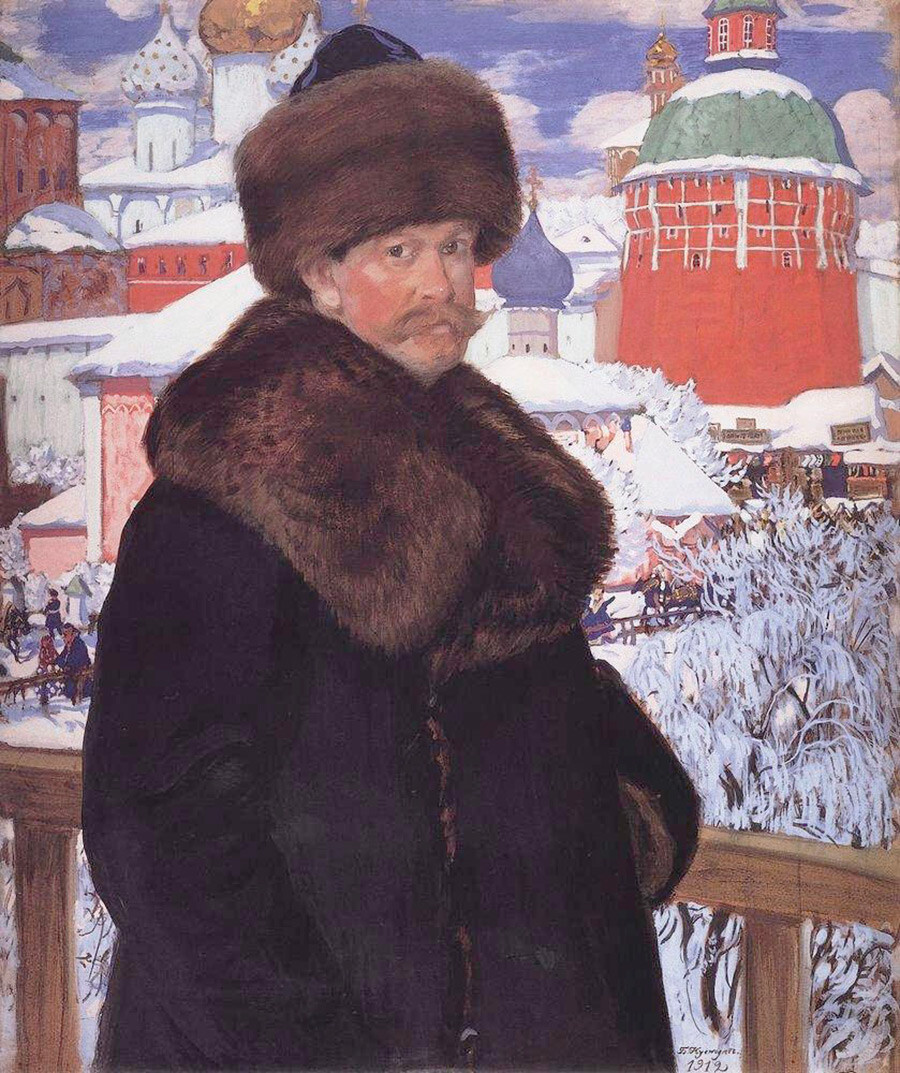 Autorretrato de Kustodiev, 1912