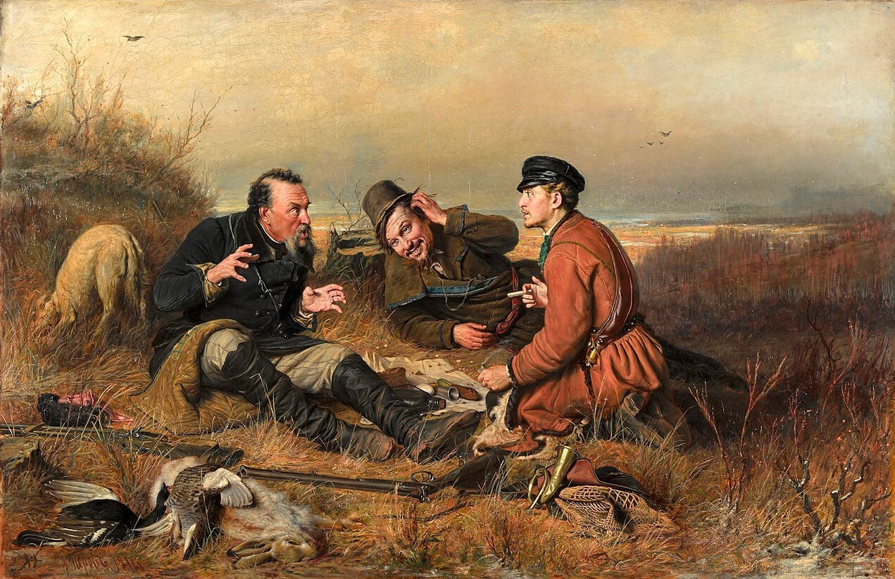 'The Hunters Take a Break' (1871) by Vasily Perov.