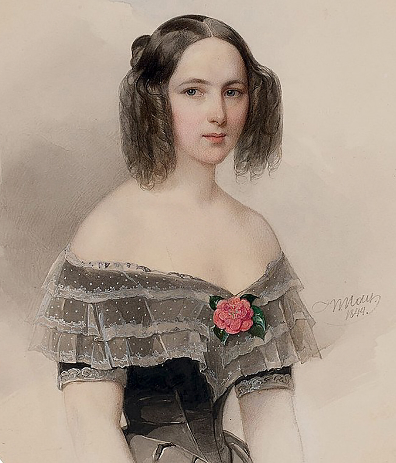 Natália Púchkina (Gontcharova), de Vladímir Gau, 1844.