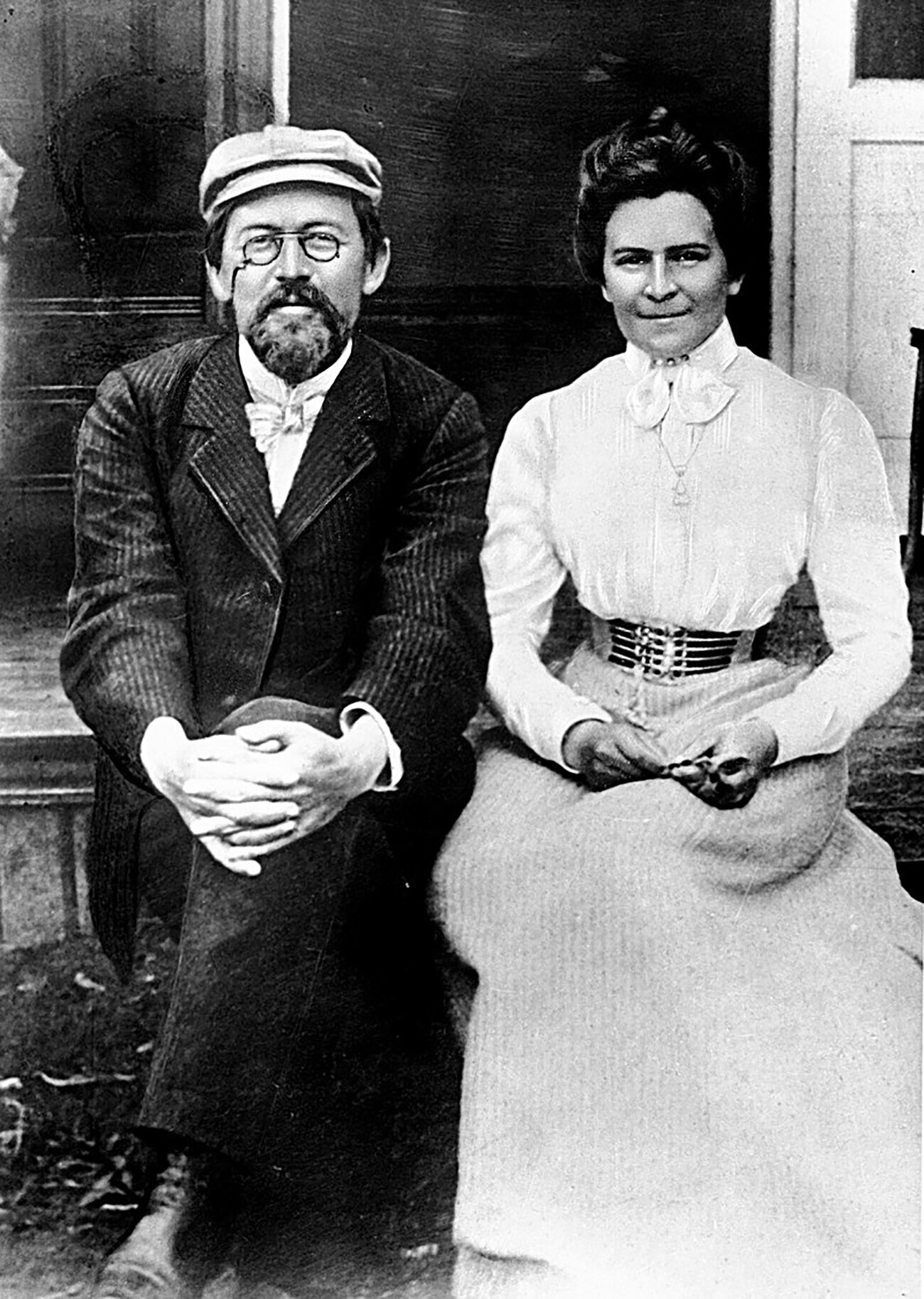 Tchékhov e sua esposa Olga Knipper.
