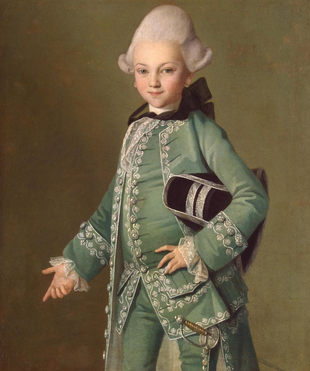 Retrato de Aleksêi Bôbrinski  (aos 7 anos, em 1769), por Carl-Ludwig Christinek.