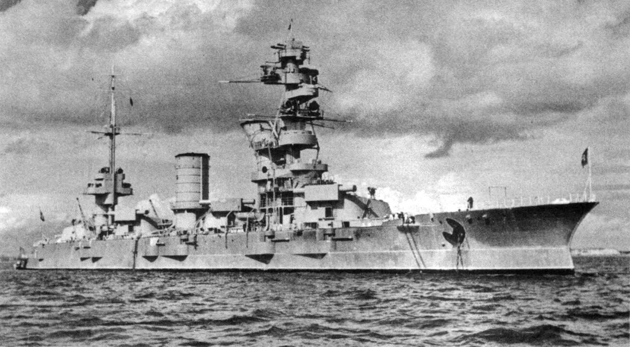 Soviet battleship 'Marat', 1939.