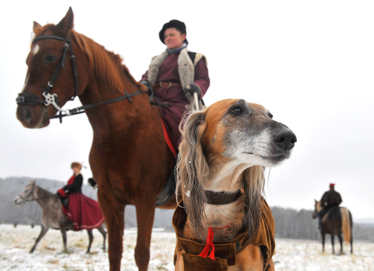 Reconstrucción de la caza con perros.