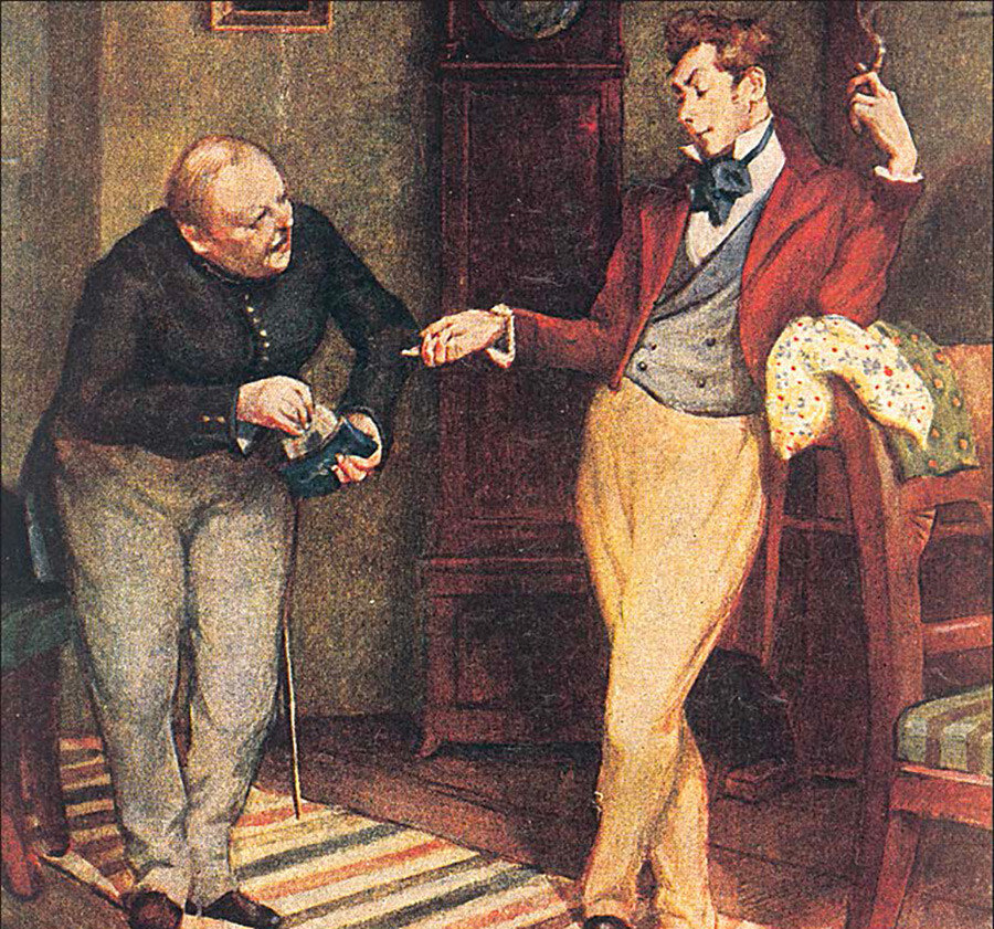 An illustration for 'The Government Inspector' comedy