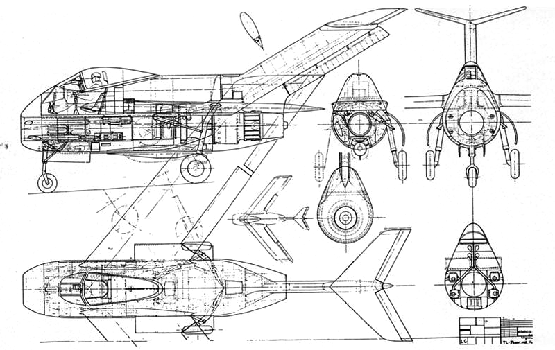 Planos del Focke-Wulf Ta 183