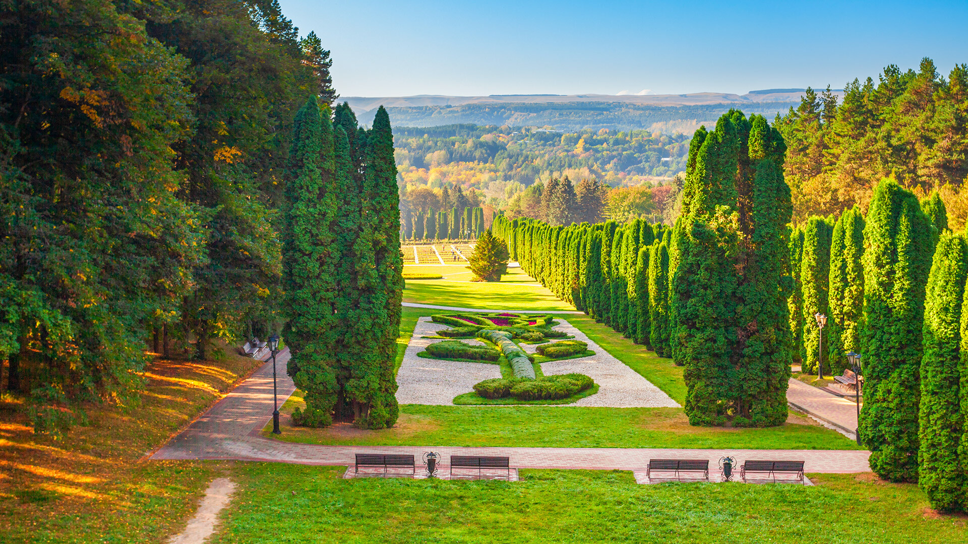 Rose garden in Kislovodsk National Park.