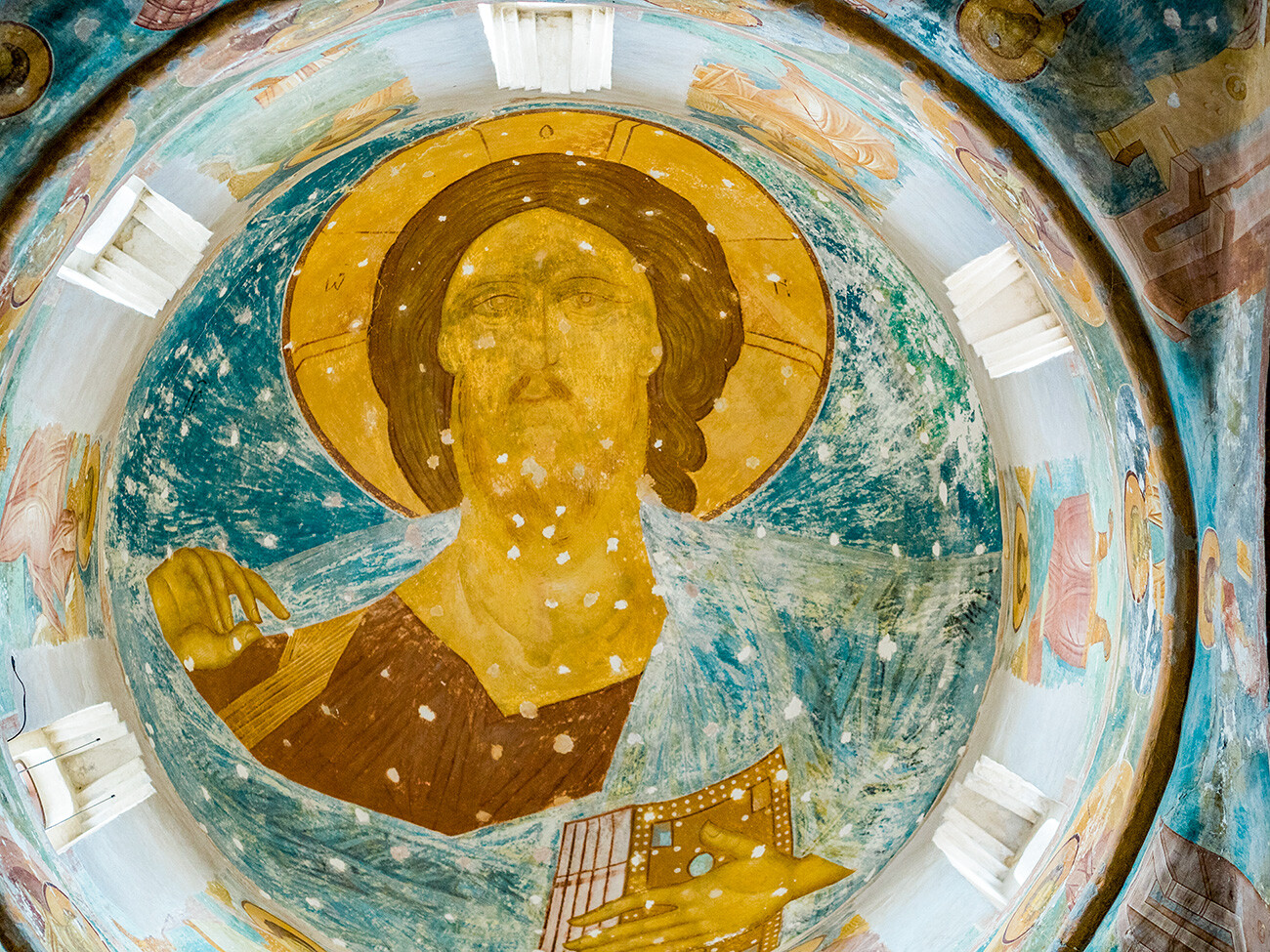 Christ Pantocrator is depicted on the inside of the cathedral dome 