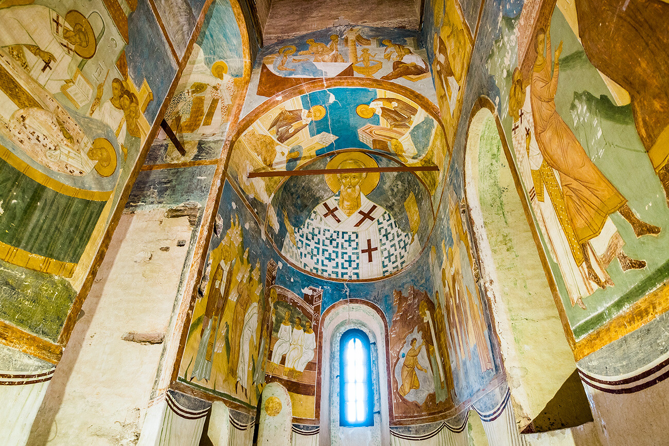 Saint Nicholas is depicted in the center of this altar vault