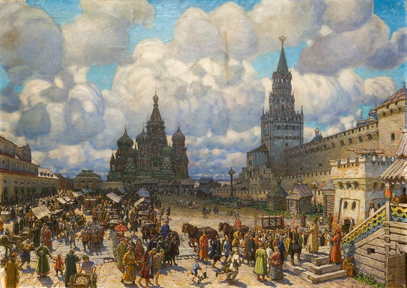 ‘Plaza Roja en la segunda mitad del siglo XVII’, A. Vasnetsov, 1925. 