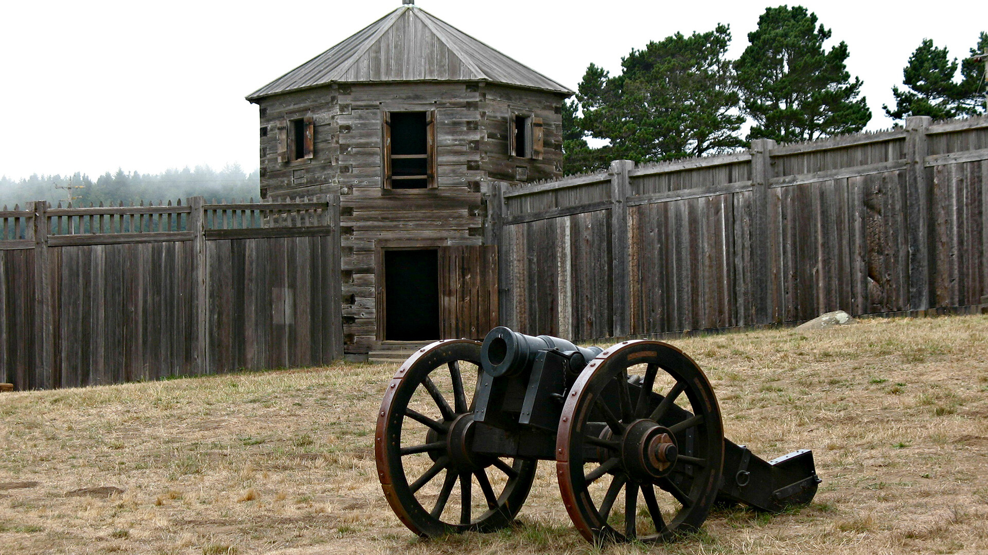 Cañón en Fort Ross en el norte de California. 