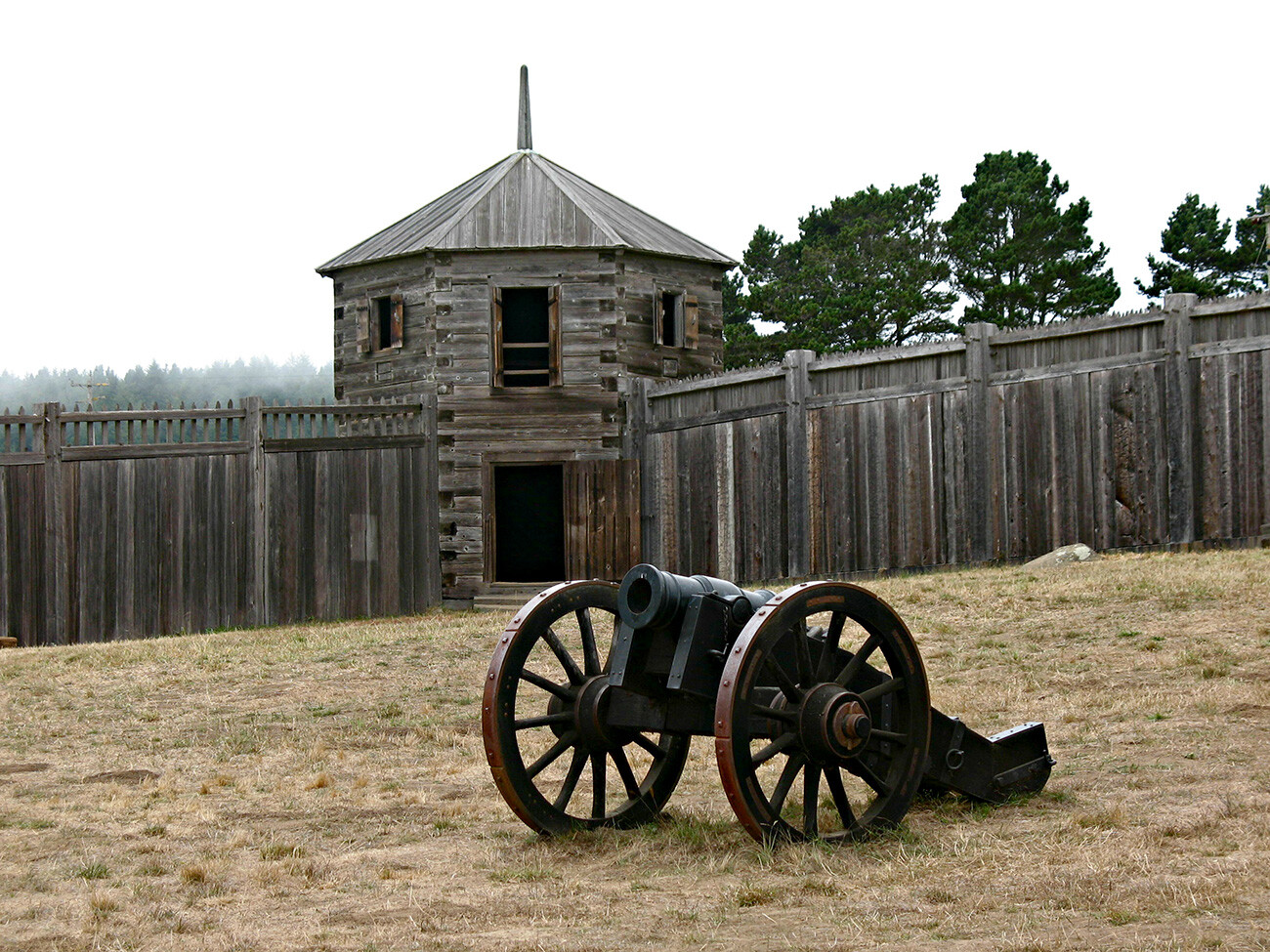 Cañón en Fort Ross en el norte de California. 