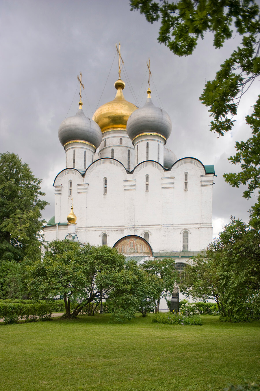 Novodevichy Convent. Cathedral of Smolensk Icon of the Virgin. North view. June 11, 2015.