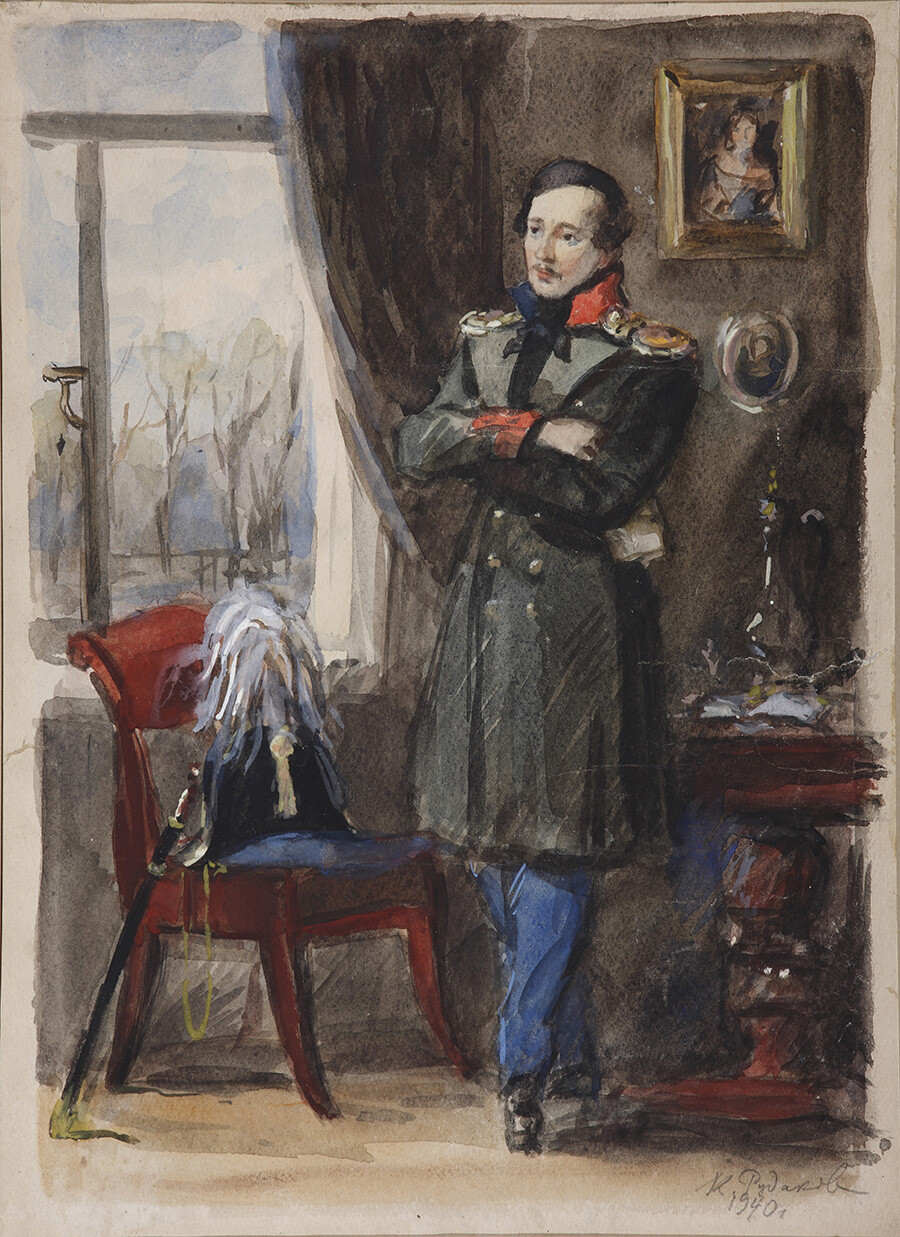 Konstantin Rudakov. Portrait of Mikhail Lermontov, 1940 